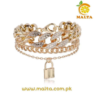 Malta Multilayer Zircon Lock Style Bracelet